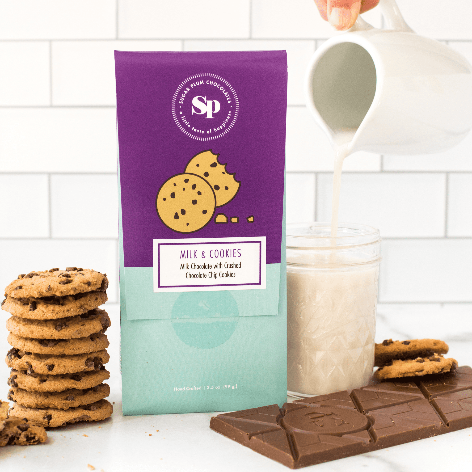 Sugar Plum Chocolates Milk and Cookies Chocolate Bars Milk Chocolates 5 Count 17.5 oz