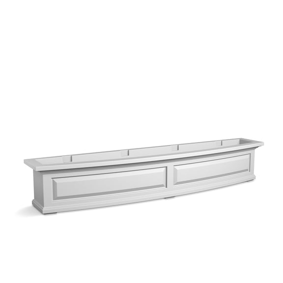 Mayne Nantucket 60" x 12" x 10" Rectangle White Self Watering Plastic Window Box Planter