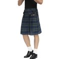 thumbnail image 6 of YAYUBA Men's Kilt for Men Retro Scottish Style Plaid Contrast Waistband Pleated Skirt, Blue, 6 of 7