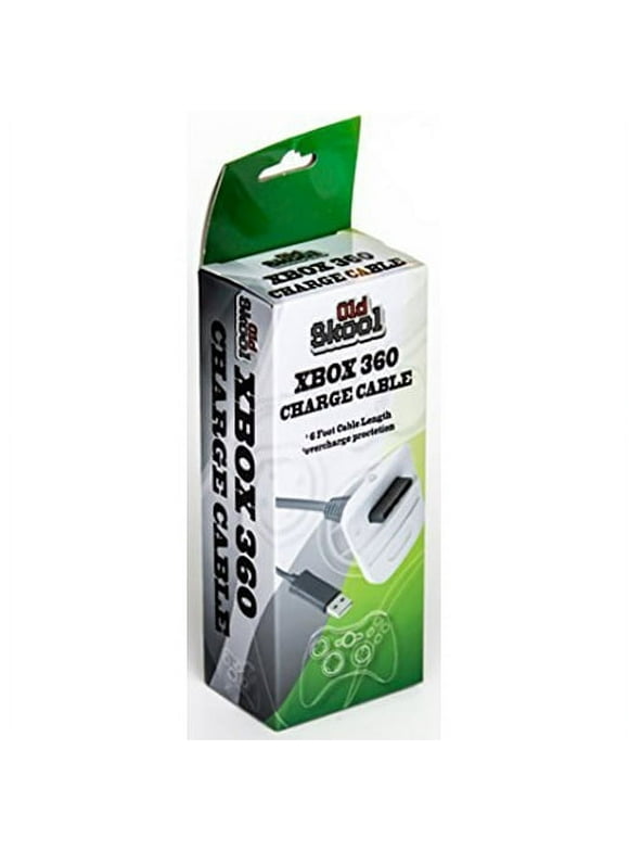 Old Skool XBox 360 Controller Charge Cable - White