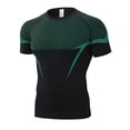 thumbnail image 3 of KLHDSF Men's Athletic Short Sleeve Compression Shirts Stretch Performance T-Shirt Running Workout Tops Quick Dry Base Layer Green XXL, 3 of 7