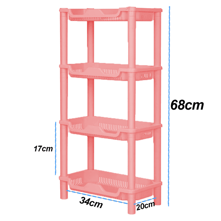 4 Tier Shower Caddy Organizer Shelf Standing, Plastic Floor