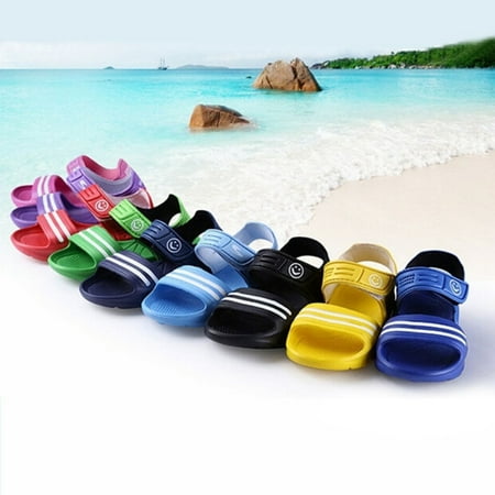 

Baby Boys Girl Beach Sandals Striped Candy Color Beach Pool Flat Shoe
