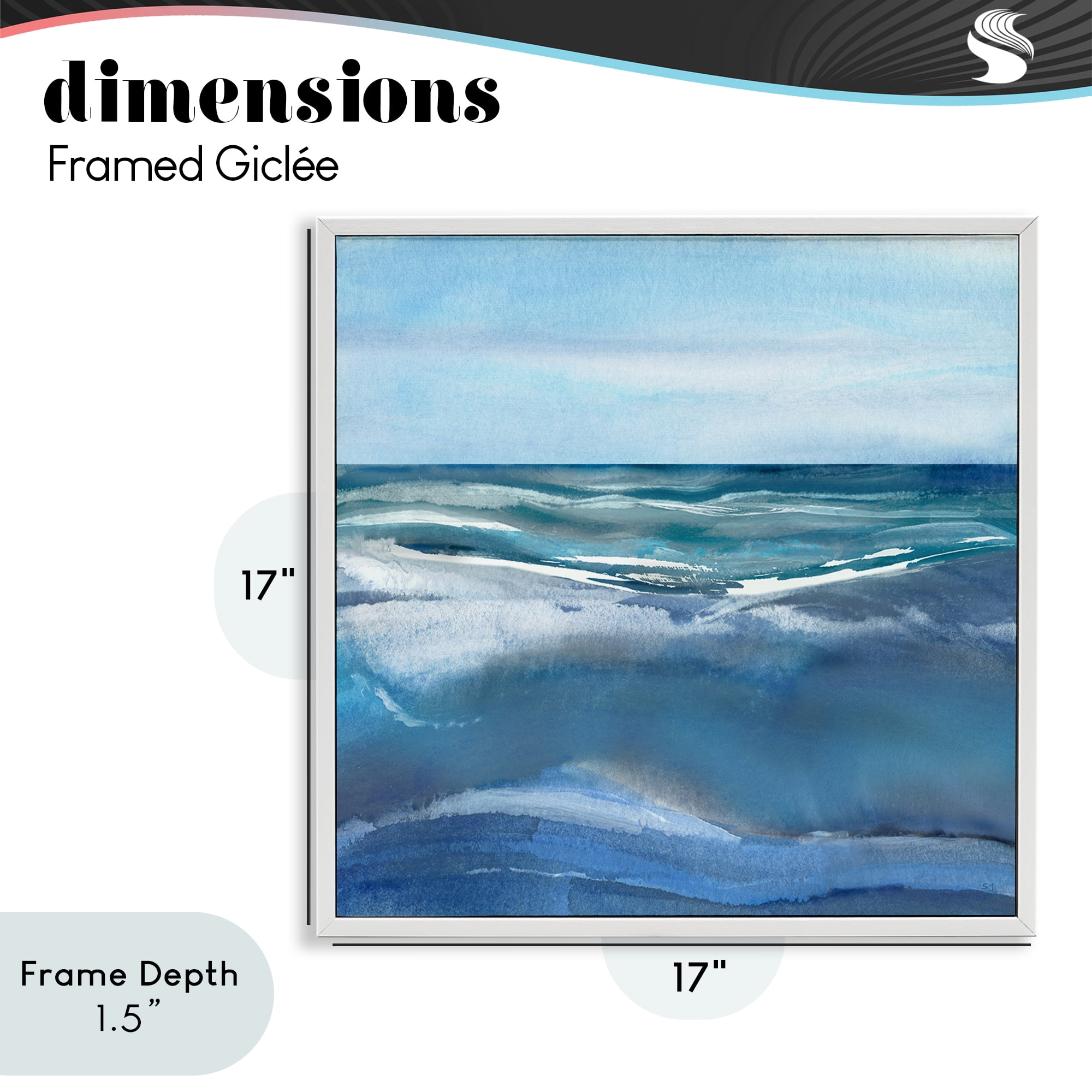 Stupell Industries Calm Seas under Soft Sky White Framed Giclee Art, design by Susan Jill