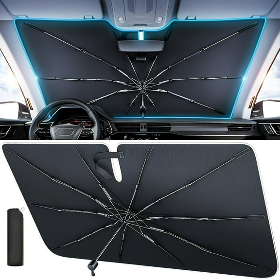 2025 Newest Car Windshield Sun Shade Umbrella [Nano Ice Crystal Cooling], Sun Shield Sunshade for Front Window, Protect Interior & Keep Cool