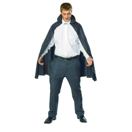 45 Inch Black Satin Cape - 45 Inch Black Taffeta Cape Adult Halloween Costume