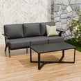 thumbnail image 2 of EAGLE PEAK Urban Slate 2 Piece Modern Outdoor Patio Furniture Set, Outdoor Couch and Coffee Table Set, Black/Gray, 2 of 9