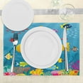 thumbnail image 3 of Ambesonne Yellow Submarine Place Mats Set of 4, Marine Coral Reef, Standard Size, Blue Yellow Pink, 3 of 6