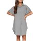 thumbnail image 5 of Mini Falda de Algodón con Pantalones Cortos Botón de Verano Hasta Vestido de Camisa con Cuello, 60% Algodón 40% Lino Mini Vestido, Lavado a Mano Desgaste Casual, 5 of 9
