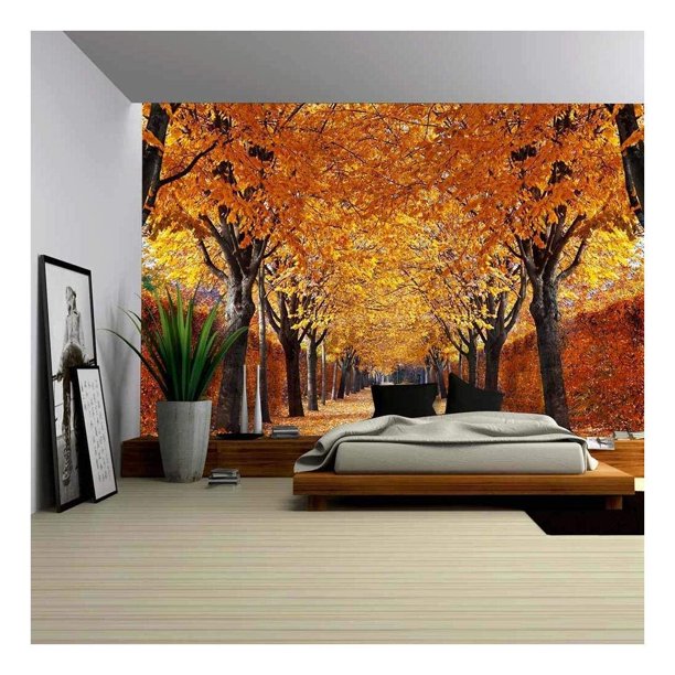 wall26 Autumn Alley Removable Wall Mural SelfAdhesive Large