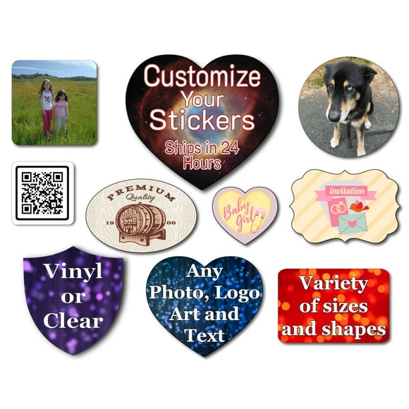 45, 3"x2.7" Heart, Custom Stickers Labels. Add Logo, Photo, Text or Art Design and Make Your own Personalized Decals Labels. Custom Decals Logo Stickers, Kiss Cut. Vinyl or Clear.