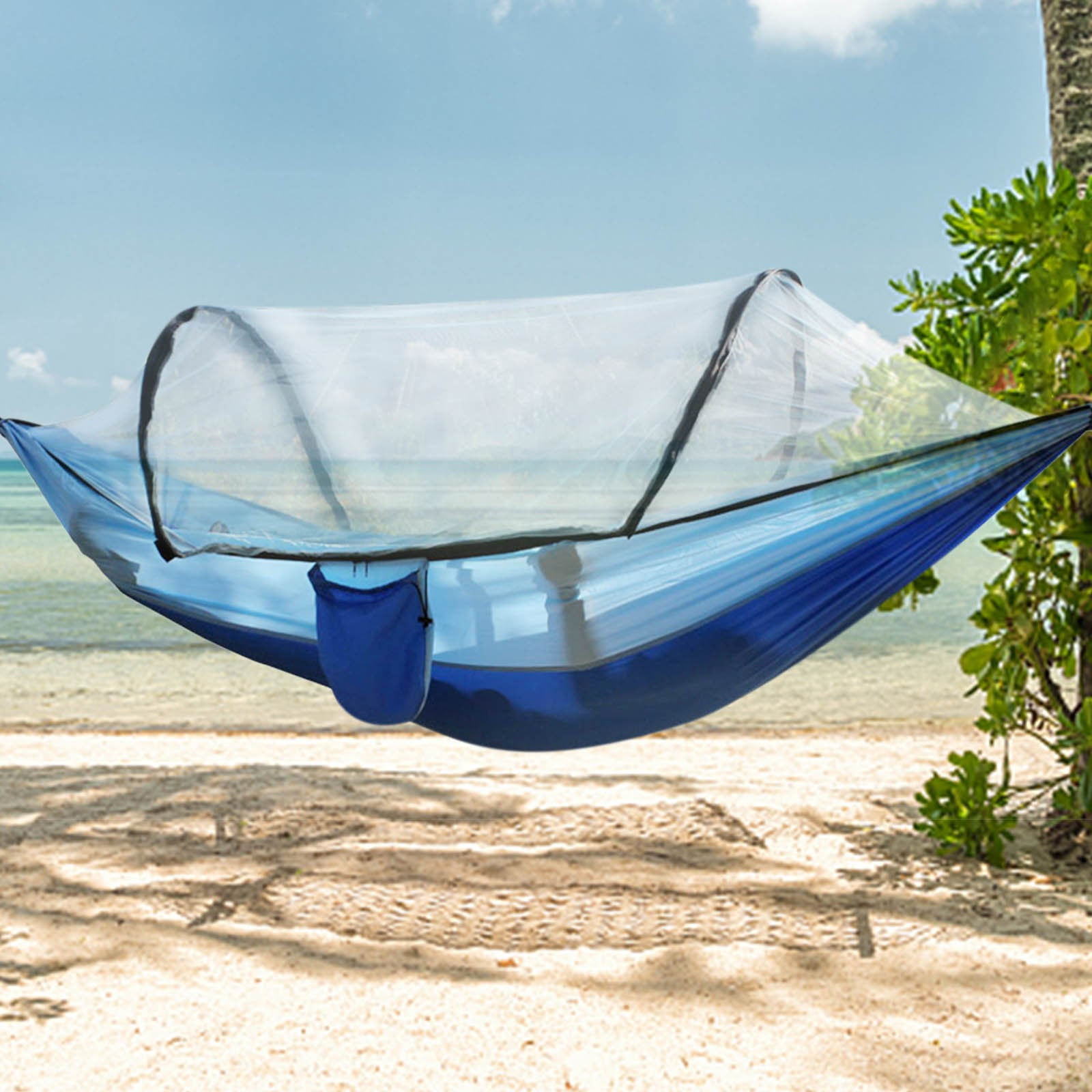 Matoen Camping Hammock, Portable Double/Single Travel Hammock Insect Netting Nylon Hammock Swing for Backyard Garden Camping Backpacking Survival Travel