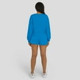 thumbnail image 7 of Women's WEAR by Erin Andrews Blue Detroit Lions Heavy Rugby Jersey Long Sleeve T-Shirt & Shorts Lounge Set, 7 of 7