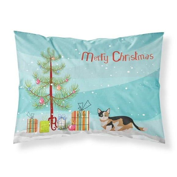 Carolines Treasures CK4656PILLOWCASE 30 x 0.15 x 20.5 in. Munchkin Cat Merry Christmas Fabric Standard Pillowcase