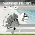 thumbnail image 3 of 3PCS Patio Chaise Lounge Chair Sets with Side Table, Textilene Reclining Chair w/ Adjustable Backrest, 2 Wheels and Aluminum Frame, Outdoor Recliners for Poolside Beach Balcony (Gray), 3 of 6