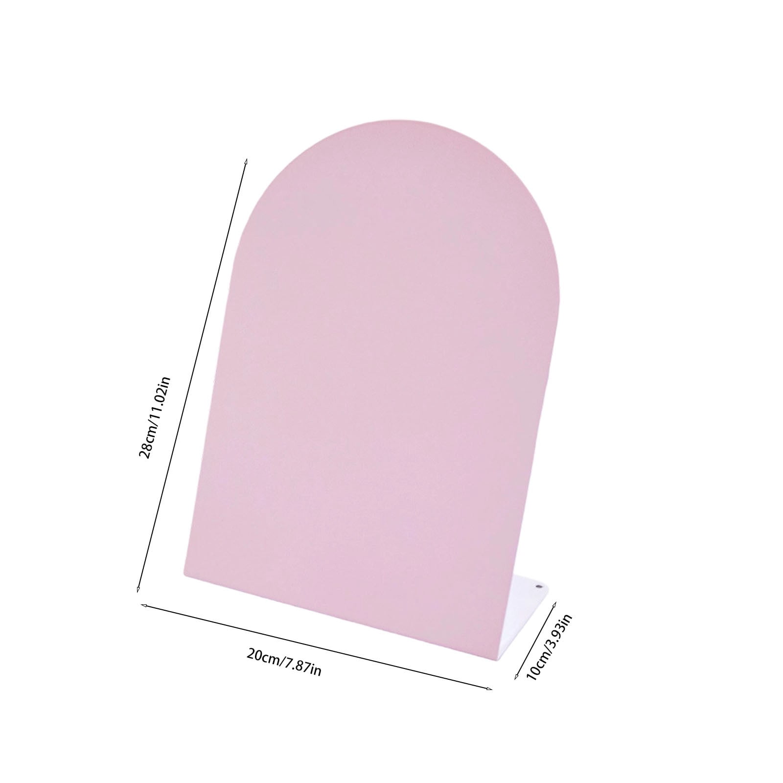 Pink Arched Top Magnetic Bulletin Board for Tabletops 11x7.8" Memo Display Easel Stand for Notes Photos Magnets Office Home School Desk Decor and Organization