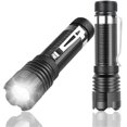 thumbnail image 1 of 4pcs Small LED Flashlight,500 Lumens with Clip,5Modes,Zoom,IPX4 Waterproof Portable[Energy Class A++], 1 of 5