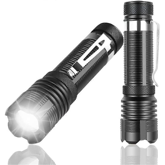 4pcs Small LED Flashlight,500 Lumens with Clip,5Modes,Zoom,IPX4 Waterproof Portable[Energy Class A++]