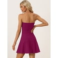 thumbnail image 4 of Disfraz de navidad Mini Vestido De Fiesta Sin Tirantes De Tubo Frontal Con Cremallera Expuesta Sin Tirantes Para Mujer Rosa Violeta S, 4 of 5