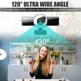 thumbnail image 5 of Cámara web 4K con micrófono, cámara web Full HD con transmisión en vivo, luz de anillo, trípode, cámara USB para PC, grabación de videochat., 5 of 5