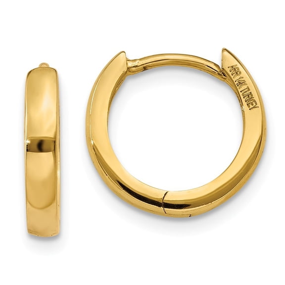 14k Yellow Gold 2.25mm Hinged Hoop Earrings - 1.5 Grams - Measures 8x2.5mm Wide