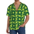 thumbnail image 7 of Lsque Tennis Balls print Men's Cuban Collar Short Sleeve Shirt Summer Beachwear Casual Button Down Fashionable Vacation Leisure Shirt-3X-Large, 7 of 7