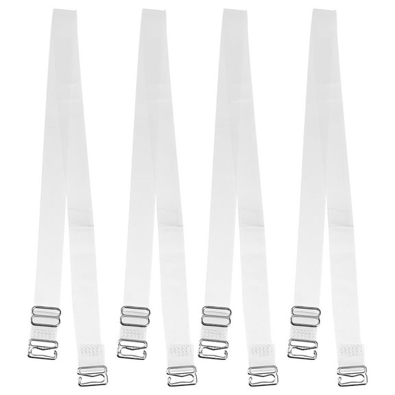 Unique Bargains 2 Pair Non-Slip Adjustable Invisible Clear Bra Shoulder Strap with Stainless Steel Hook Transparent 10mm