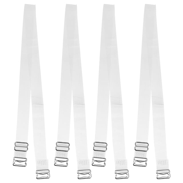 2 pares de correas de sujetador transparentes e invisibles, correa de hombro ajustable antideslizante con gancho de acero inoxidable ABS, transparente, 18 mm