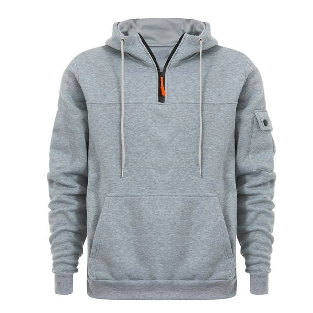 pstuiky Camisas de manga larga de invierno para hombre, Sudadera deportiva holgada con capucha y cremallera de manga larga con bolsillo cálido para hombre Tops de hombre l