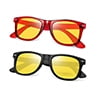 D-Black Frame/Night Vision Yellow Lens+Transparent Red Frame/Night Vision Yellow Lens