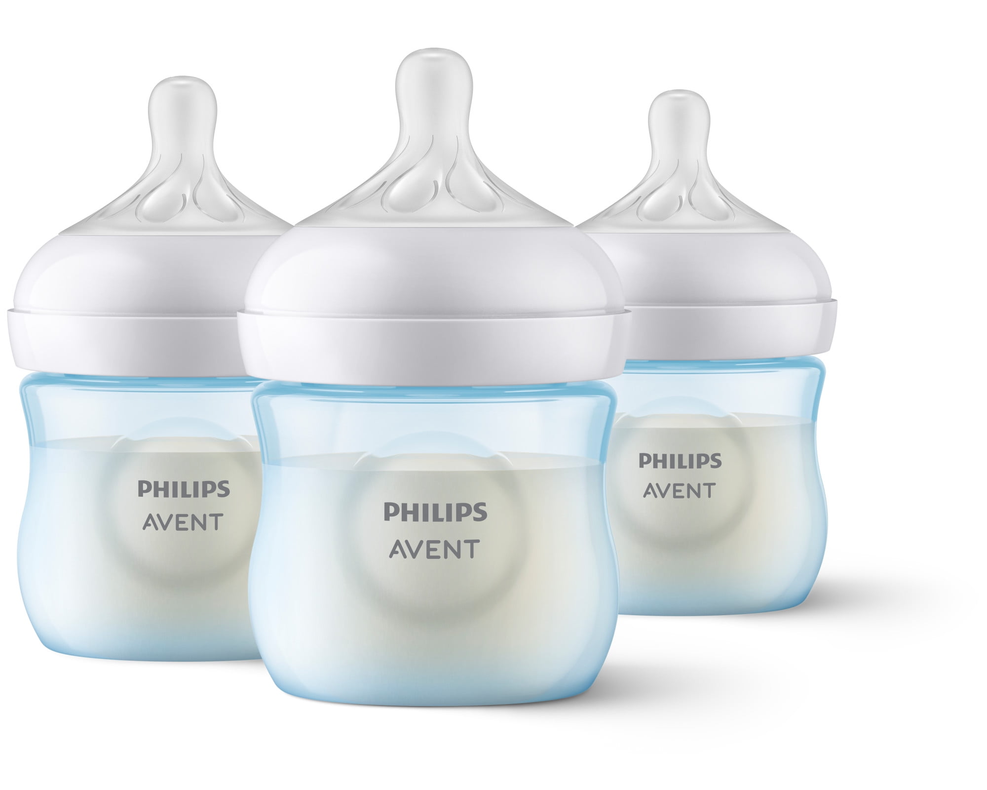 4 Oz Philips AVENT Natural Baby Bottle with Natural Response Nipple 4 Count Blue 