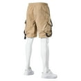 thumbnail image 3 of Fankiway Fashion Man Solid Casual Plus-Size Mid Waist Loose Pockets Bandage Short Pants, 3 of 4