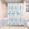 thumbnail image 6 of 4-Piece Bathroom Set with Waterproof Shower Curtain with Non-Slip Bath Mat, U-Shaped Mat & Toilet Lid Cover Reindeer and Snowflake Pattern, 6 of 8
