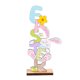 thumbnail image 1 of Decoración de Pascua: conejo, placa decorativa de madera con letras, adorno vertical de Pascua., 1 of 4