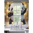 thumbnail image 2 of Panda Sheer Curtains 2 Panels Set Abstract Headphone Panda Shiny Light Background Sheer Window Curtains Light Filtering Rod Pocket Voile Drapes for Bedroom Living Room 52"x63", 2 of 9