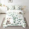 thumbnail image 2 of Kawaii Rhino Bedding Comforter Sets 7pcs Cartoon Animal Bed in a Bag, Eucalyptus Leaves Twin Bedding Sets Jungle Wildlife Comforter Set, Tropical Botanical Bedding Sets, 2 of 6