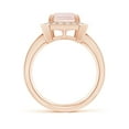 thumbnail image 2 of ANGARA Natural Emerald-Cut 3.1 ct Morganite Engagement Ring with Diamond Halo in 14K Rose Gold for Women | Birthday, Anniversary, Jewelry Gift for Women | Natural Morganite Ring, 2 of 11