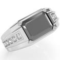 thumbnail image 2 of Men's Black Onyx Diamond Channel Ring In Solid 14k White Gold, 2 of 6
