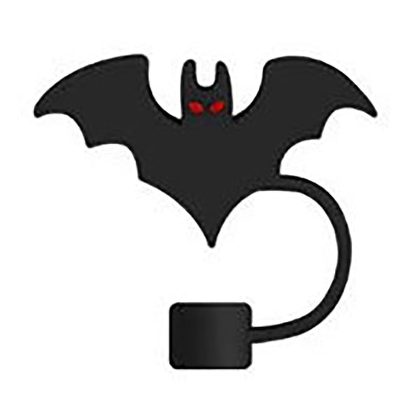3D Halloween Bat Straw Covers Cap For Cup Cute Bat Halloween Straw Topper Funny Halloween Silicone Straw Covers 10mm Reusable Straw Tips Lids Cup Accessories Fo Buckets with Lids Bowl Cups Pencil for