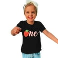 thumbnail image 2 of Coerni Kids Cotton T Shirt Toddler ONE Strawberry Cartoon Print Boys and Girls Tops Summer Short Sleeved T Shirts, 2 of 4