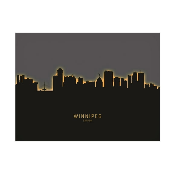 Michael Tompsett 'Winnipeg Canada Skyline Glow II' Canvas Art