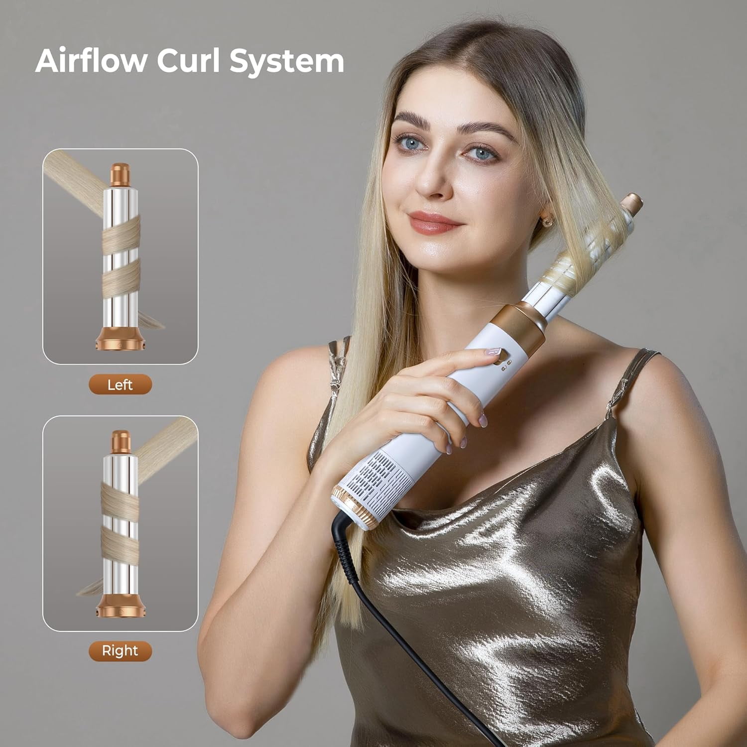 6-in-1 Professional Hot Air Styler Kit - Complete Hair Dryer Brush Set with Negative Ions, Auto-Curlers & Smoothing Brushes for All Hair Types (Black)