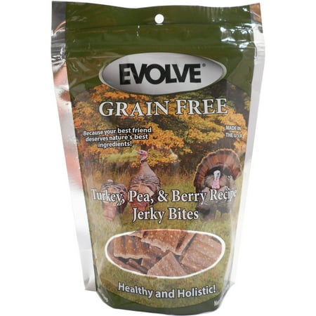 UPC: 0073657008491 | 12oz Evolve Grain Free Turkey  Pea  and Berry Flavored Jerky Bites