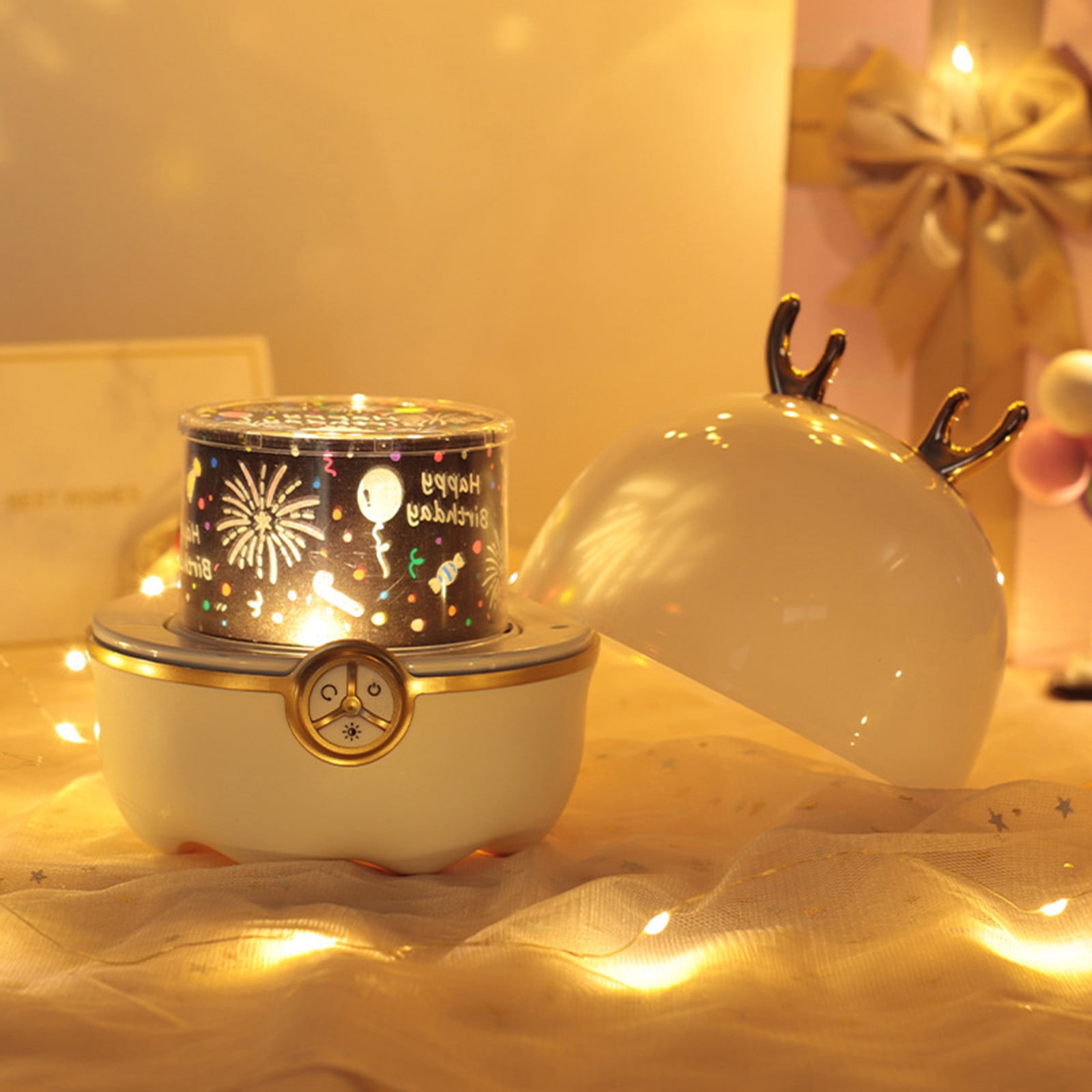 Wovilon Mini Led Projection Lamp Star Night Projection Lamp Led Charging Rotating Atmosphere Night Light Creative Gift