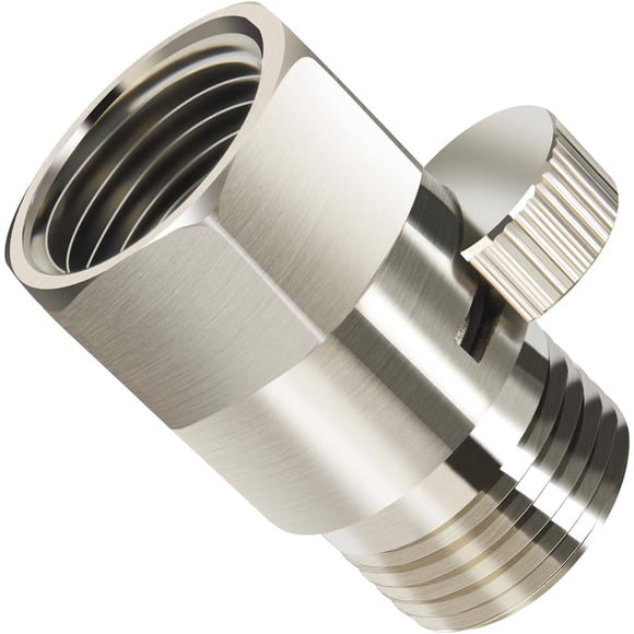 Vanne de Contrôle de Débit de Douche : Vanne d'Arrêt de Tête de Douche, Vannes de Contrôle de Débit d'Eau, pour Douchette à Main Ou Pulvérisateur Bidet - Levier de Poignée (Nickel)