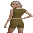 thumbnail image 3 of LYMAYTER Crochet Set for Women 2 Piece Summer Stretchy Crop Vest Shorts Set Boho Beach Outfits S-XL, 3 of 8