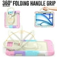 thumbnail image 3 of for iPad Air 11 2024 Kids Case Heavy Duty Rugged Shockproof Silicone Hybrid Protective Case Cover Stand + Pencil Holder + Screen Protector for iPad Air 11 2024 - Colorful Pink, 3 of 8