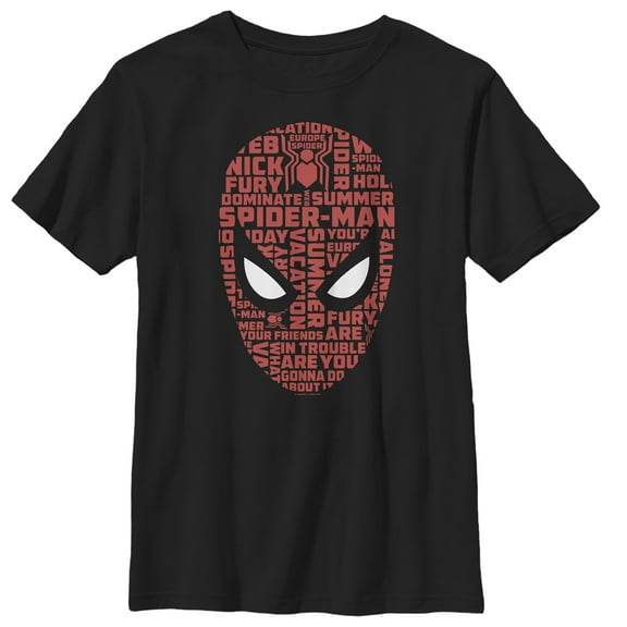 Boy's Marvel Spider-Man: Far From Home Keywords Graphic Tee Black X Large