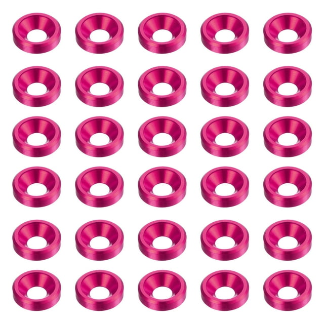 Unique Bargains Lot de 30 Rondelles de Comptoir M3 en Alliage d'Aluminium Anodisé, Rose