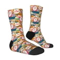 thumbnail image 4 of Yiaed Retro Summer Stamp Print Great elasticity Crew Socks Sports socks for Men and Women, 4 of 5